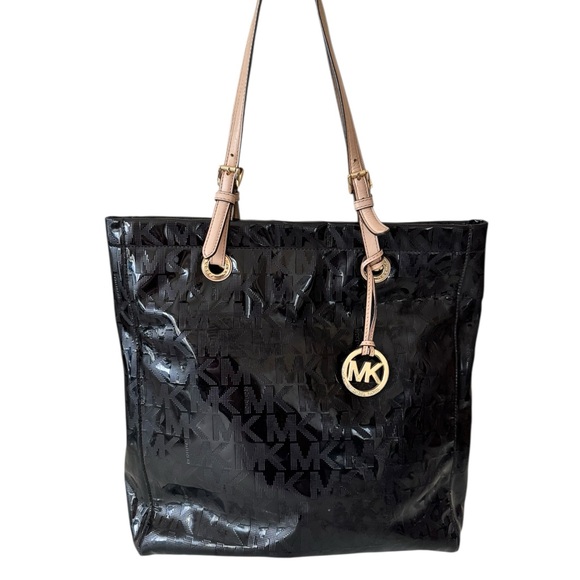 Michael Michael Kors Signature Mirror Patent Leather Tote Bag in Black - Picture 1 of 15